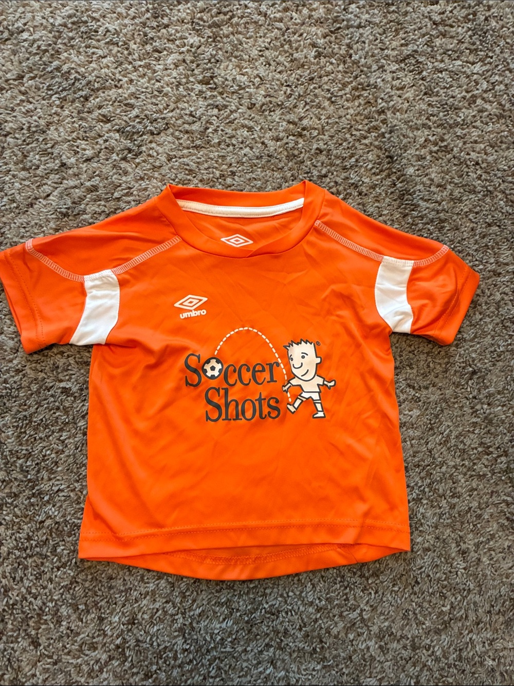Umbro Orange Soccer Shots Kids Performance Tee